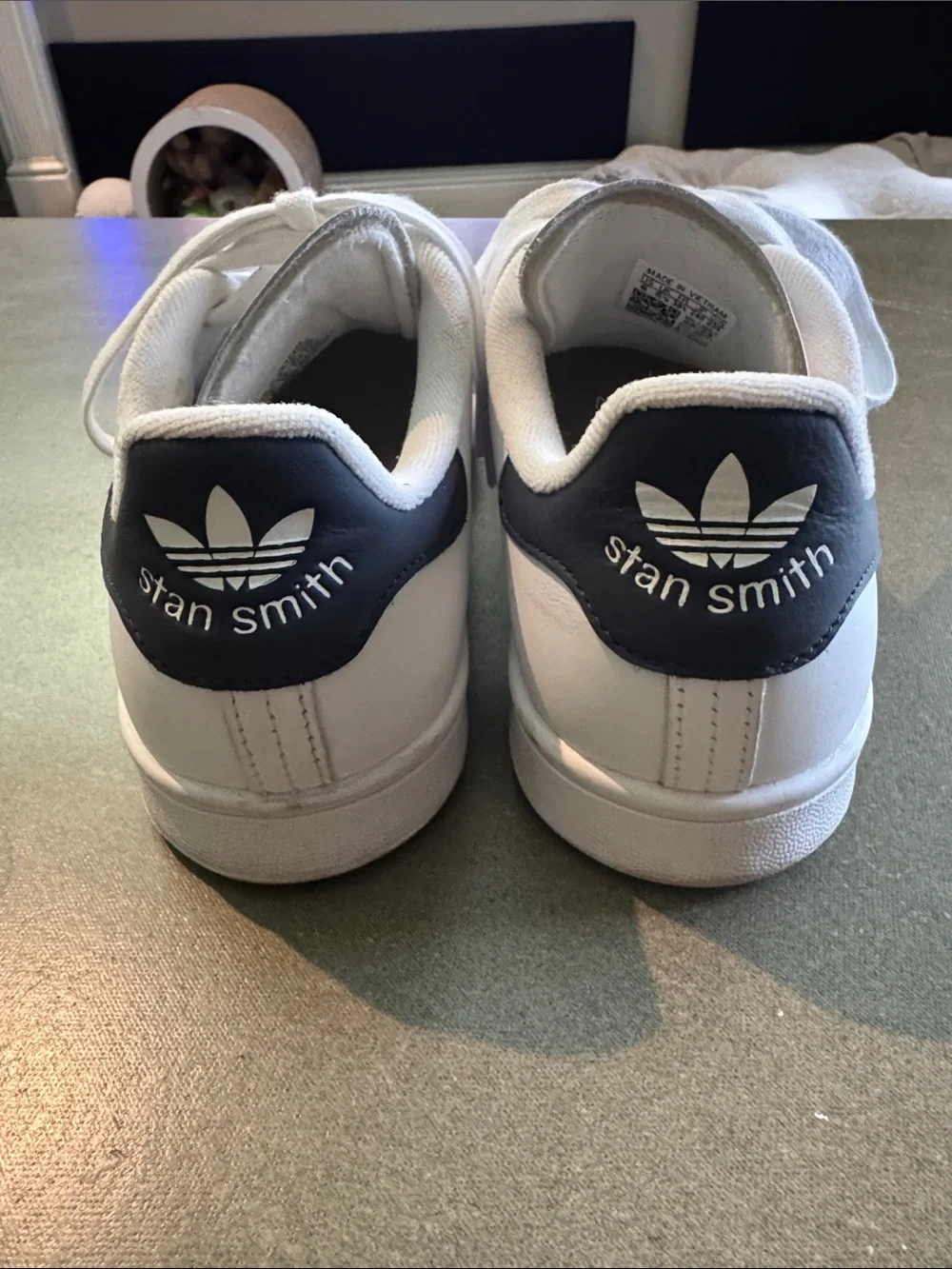 Adidas Stan smith white/navy leather sneakers